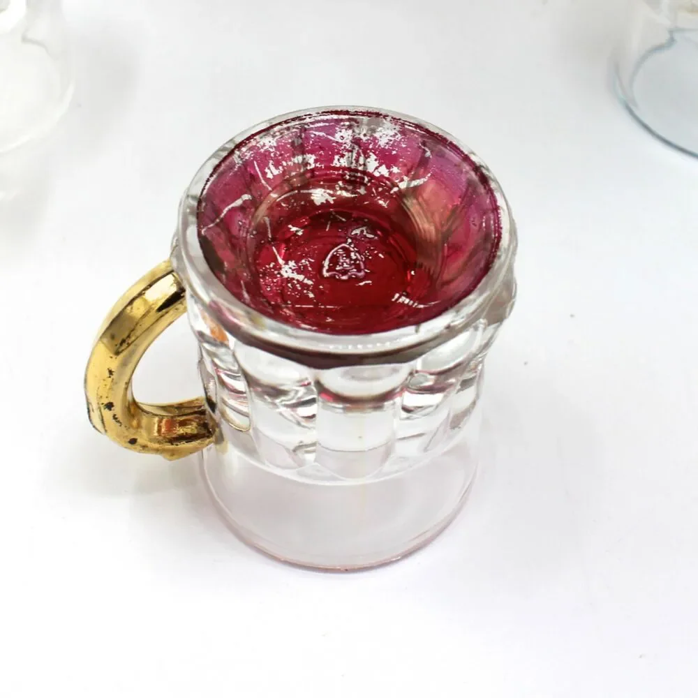 Vintage Mini Beer Mug Shot Glass by Federal Glass, Barware Steins Color Base (8)